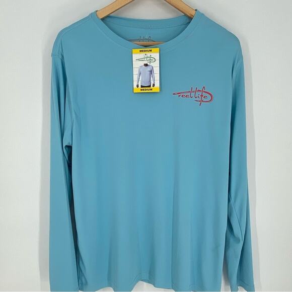 Reel Life Men’s Shirt U.S.A. Flag Graphic Outdoor Fishing Summer River UPF+50 M - Picture 2 of 8